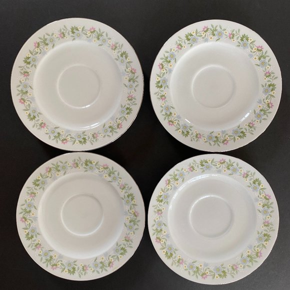 Johann Haviland Forever Spring Pattern China - 4 Tea Teacup 6" Saucers (B) - Picture 1 of 11